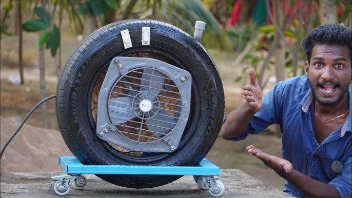 టైర్‌ కూలర్‌… వాట్‌ యాన్‌ ఐడియా జీ