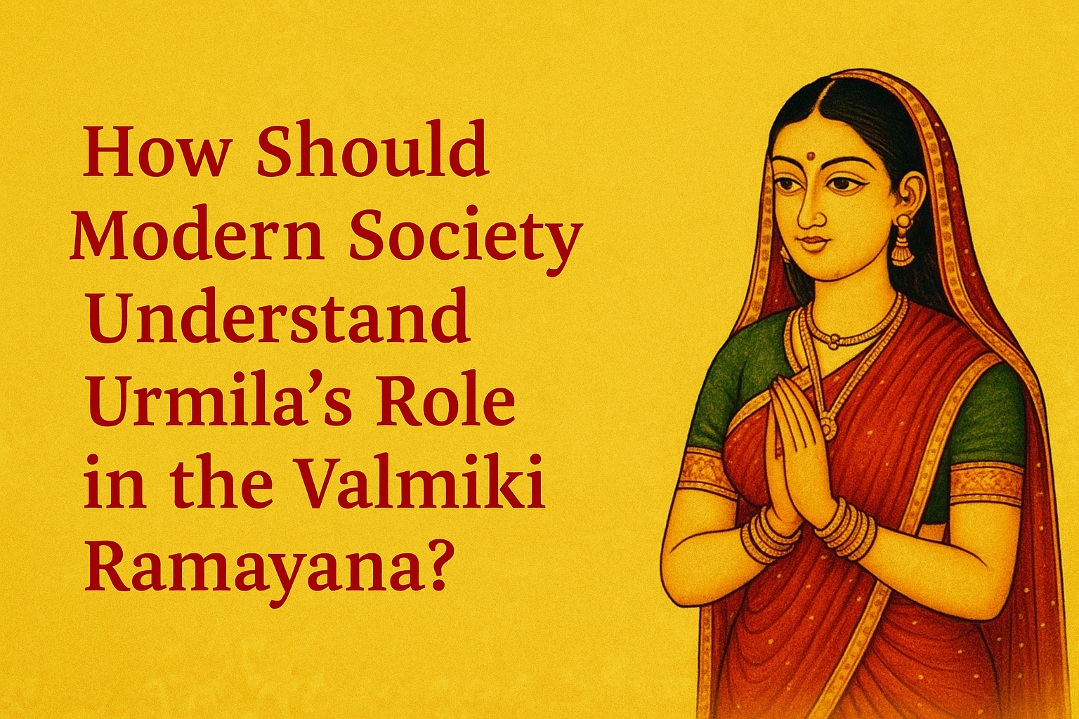 How Should Modern Society Understand Urmila’s Role in the Valmiki Ramayana