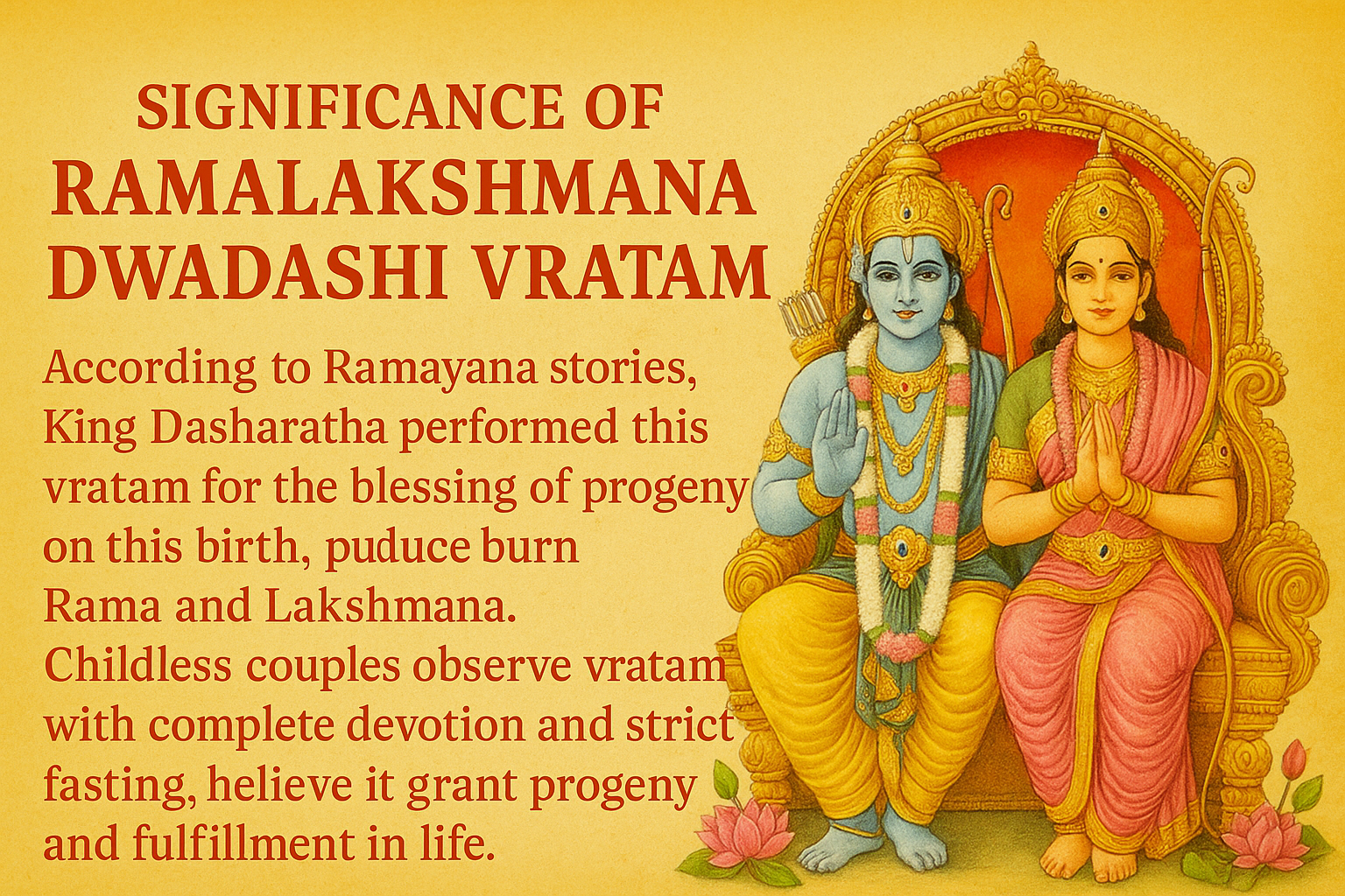 Significance of Ramalakshmana Dwadashi Vratam