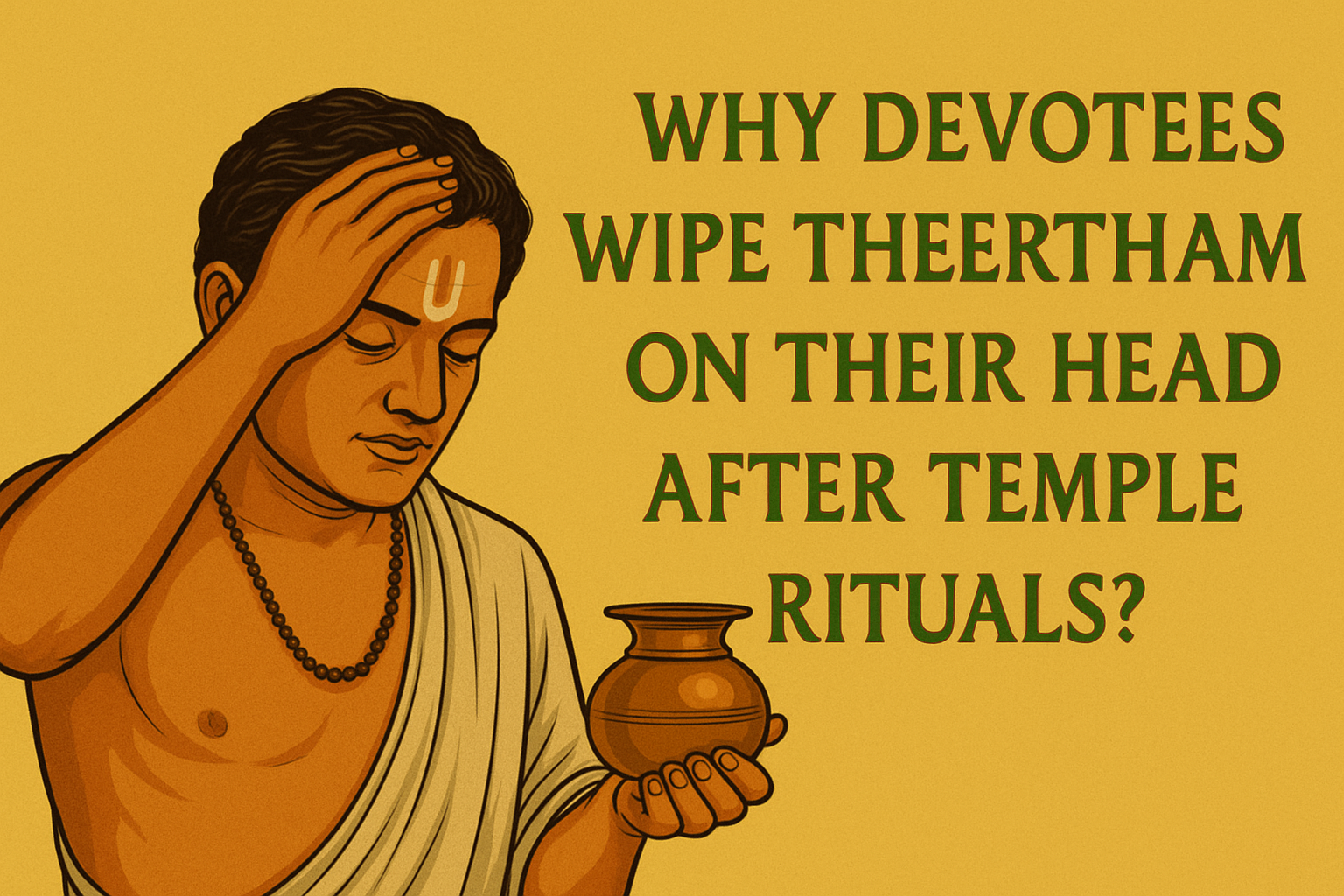 Why Devotees Wipe Theertham on Their Head After Temple Rituals