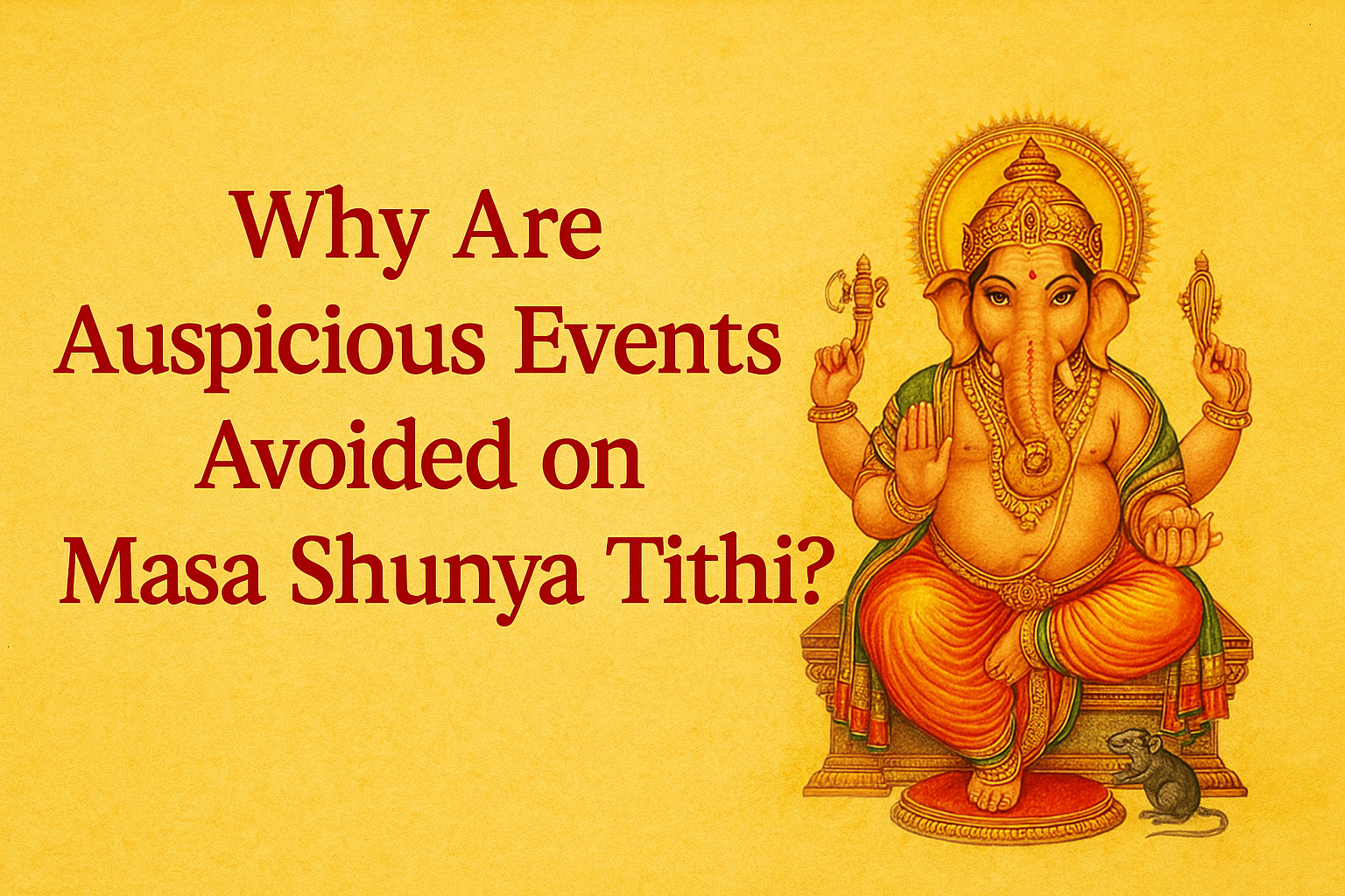 Why Are Auspicious Events Avoided on Masa Shunya Tithi