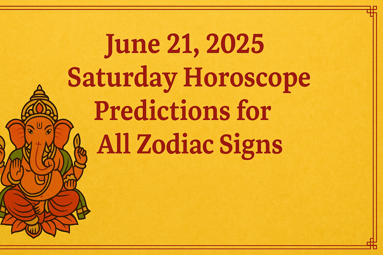June 21, 2025 – Saturday Horoscope Predictions for All Zodiac Signs