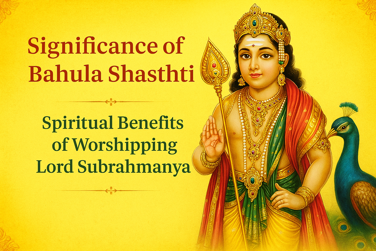 Significance of Bahula Shashti Spiritual Benefits of Worshipping Lord Subrahmanya
