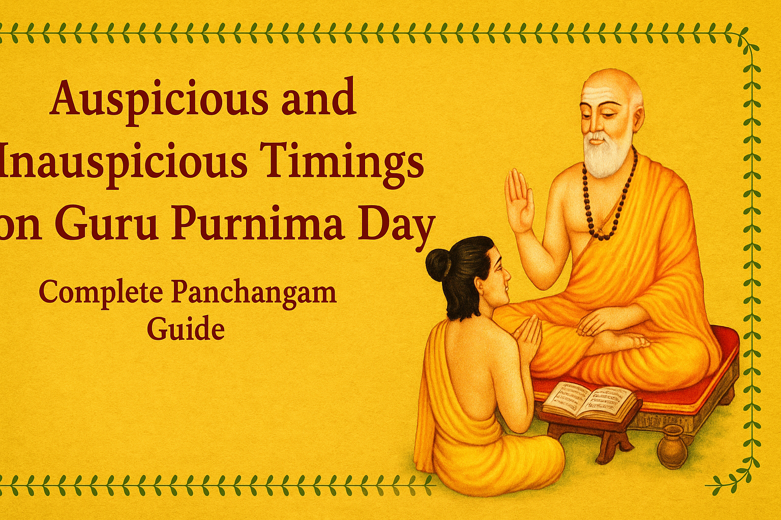 Auspicious and Inauspicious Timings on Guru Purnima Day – Complete Panchangam Guide