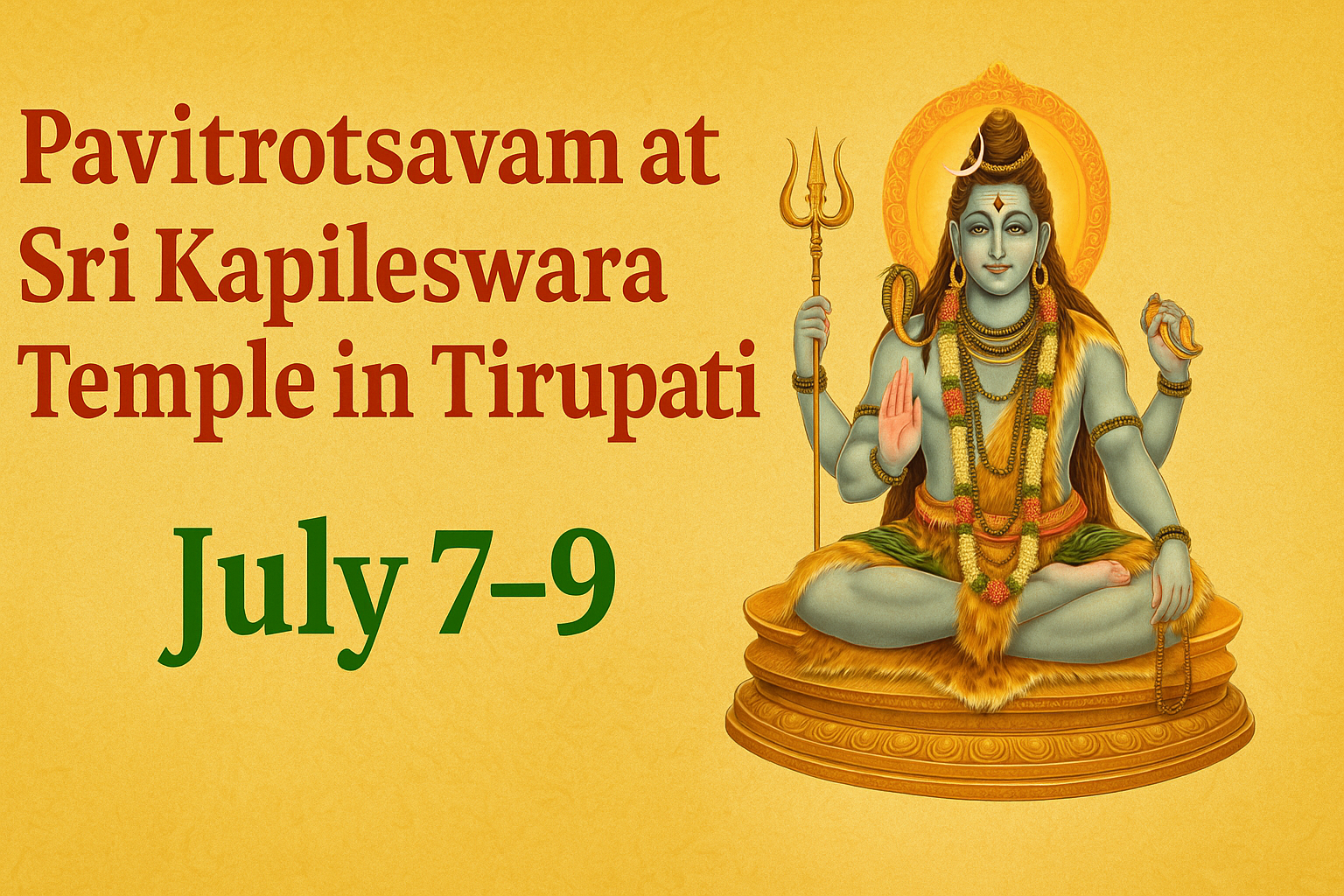 Pavitrotsavam at Tirupati Sri Kapileswara Swamy Temple