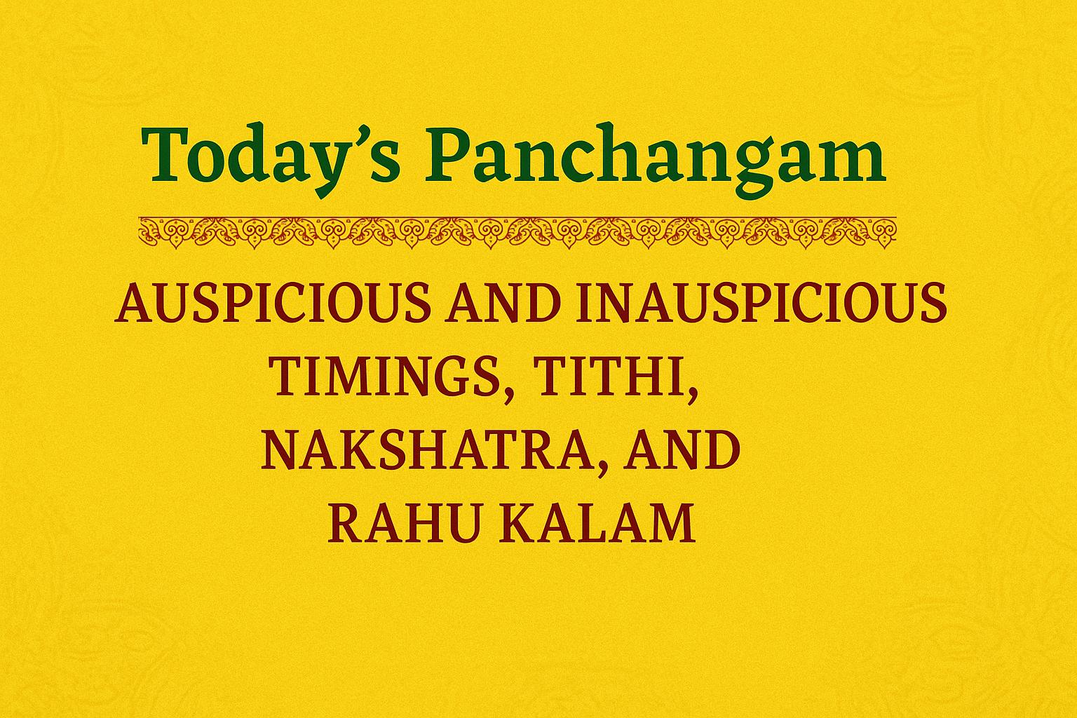 Today Panchangam
