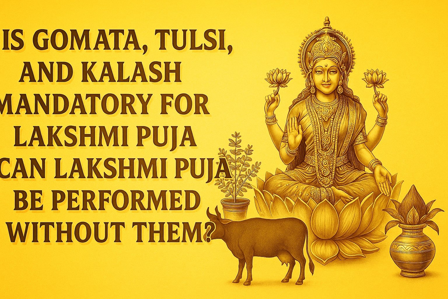 Is Gomata, Tulsi, and Kalash Mandatory for Lakshmi Puja