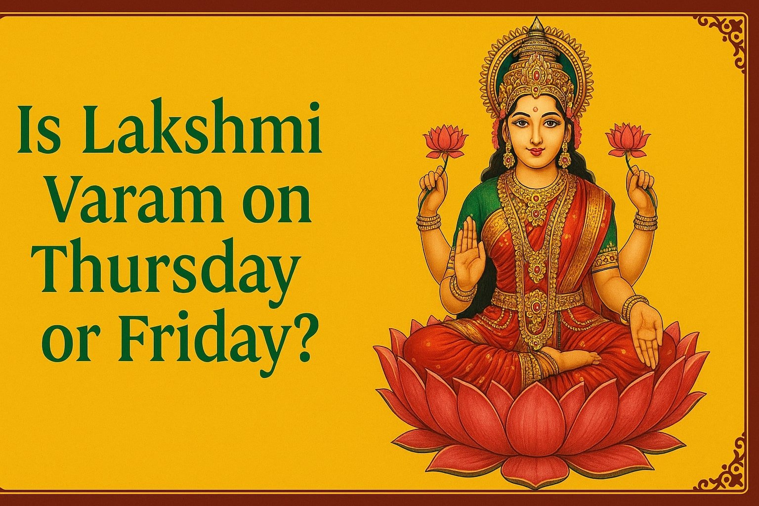 Lakshmi Varam Thursday or Friday