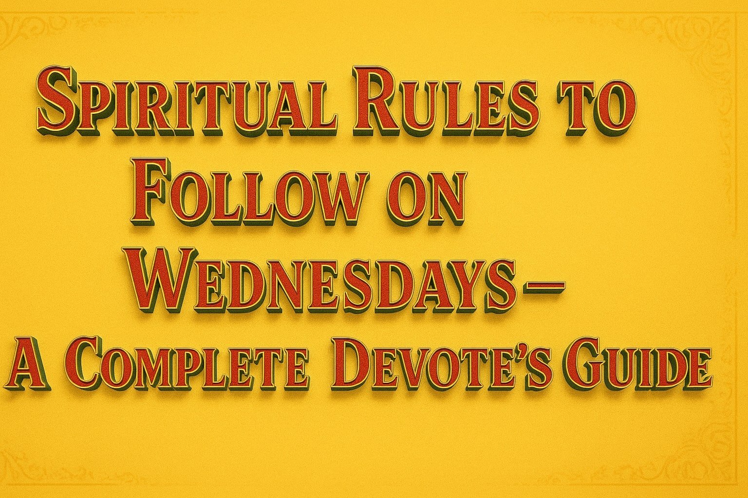 Spiritual Rules to Follow on Wednesdays – A Complete Devotee’s Guide