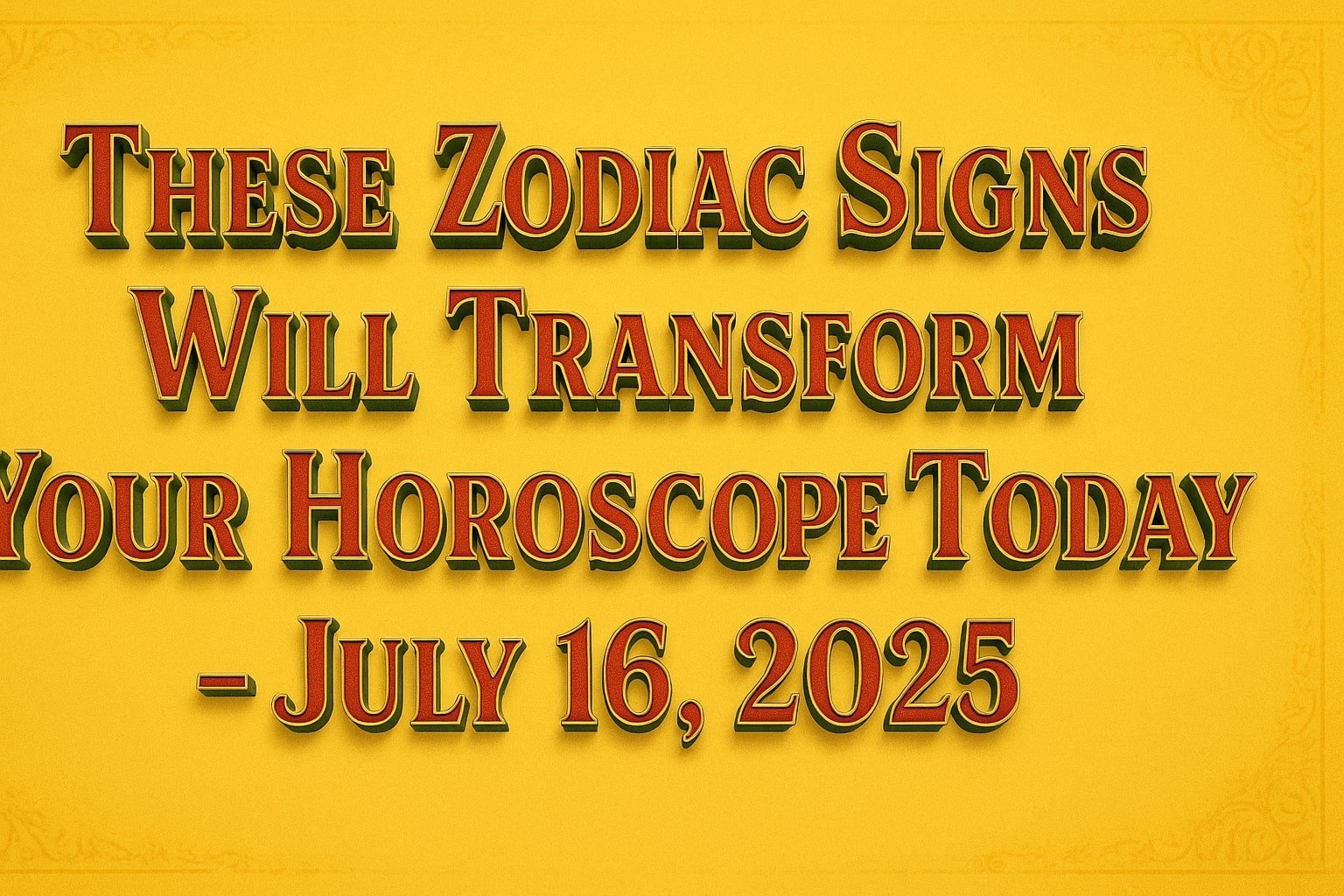 These Zodiac Signs Will Transform Your Horoscope Today - July 16, 2025