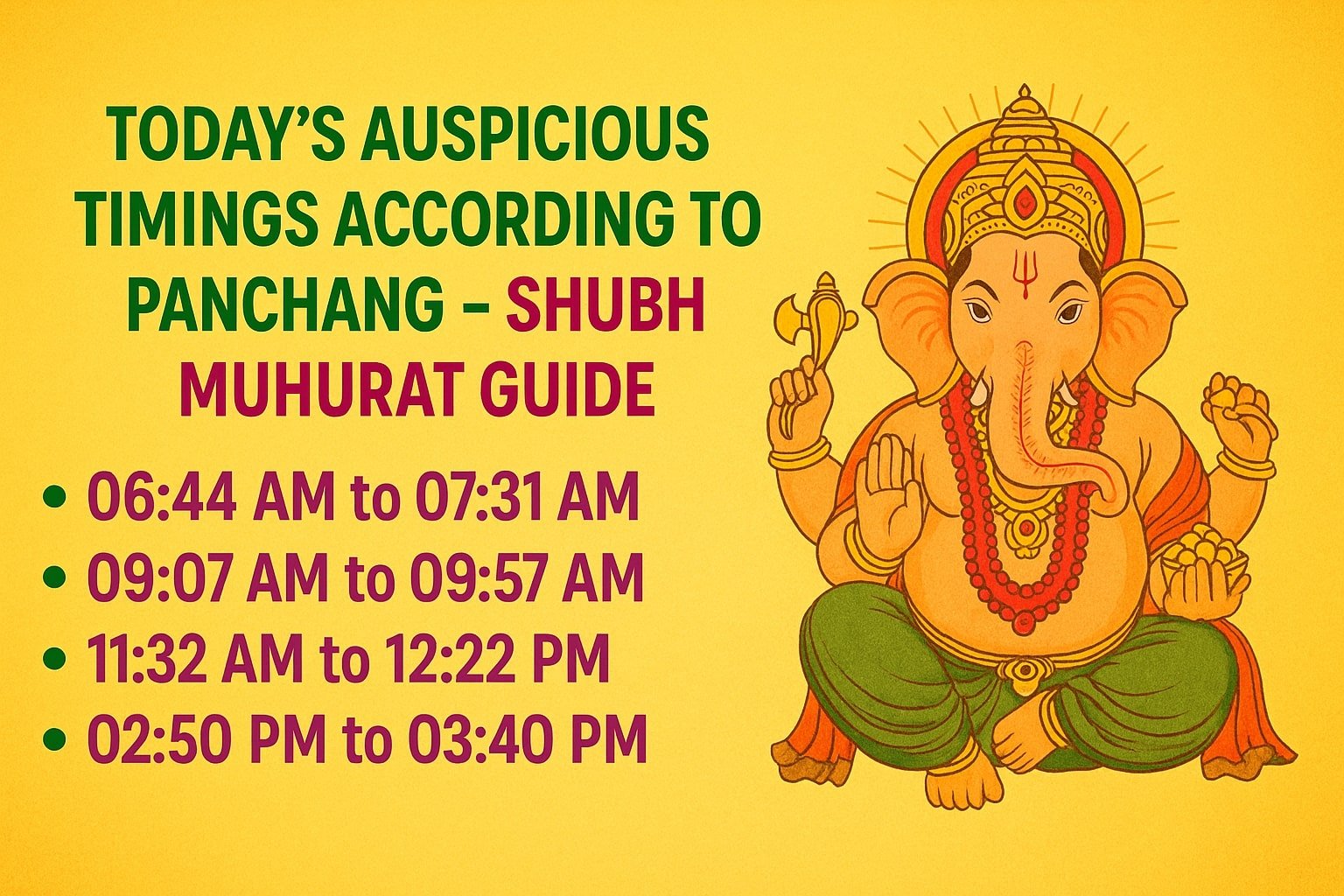 Today’s Auspicious Timings According to Panchang – Shubh Muhurat Guide