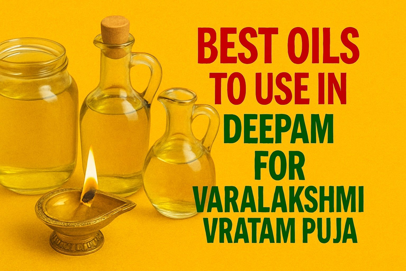 Best Oils to Use in Deepam for Varalakshmi Vratam Puja
