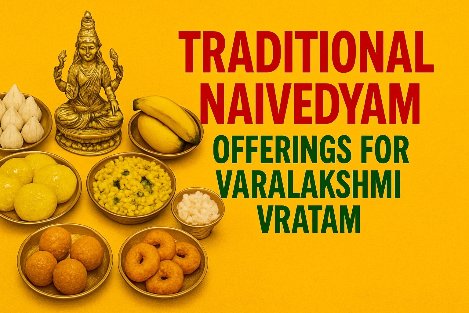 Traditional Naivedyam Offerings for Varalakshmi Vratam
