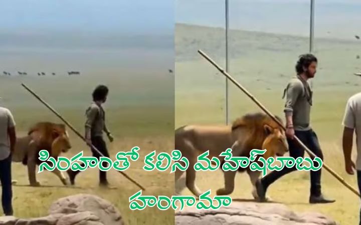 Mahesh Babu walking with lion