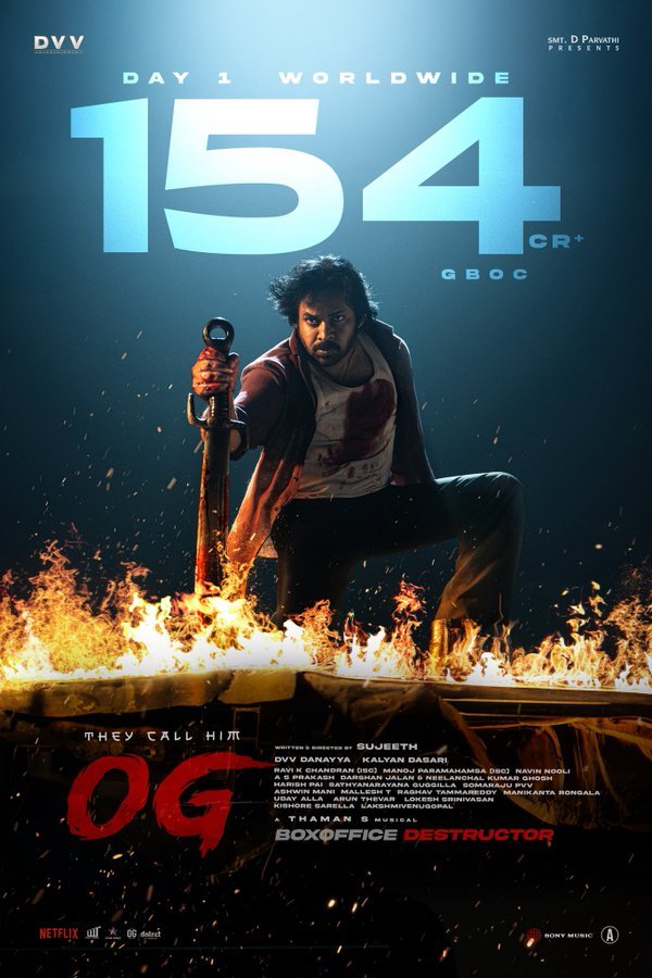 Pawan Kalyan’s OG Smashes Day 1 with ₹154 Cr Worldwide Gross