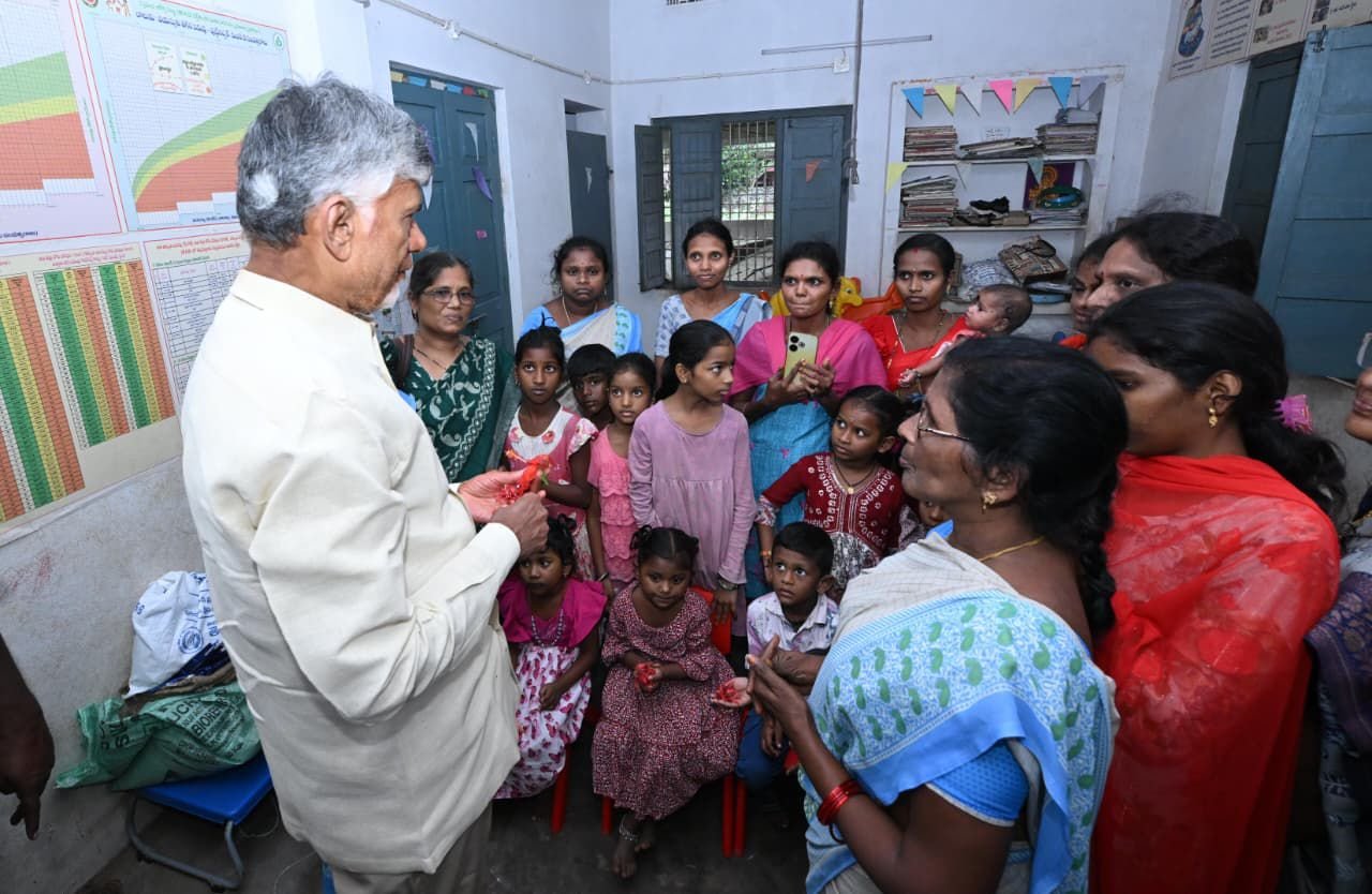 CM Chandrababu visits Montha cyclone affected areas