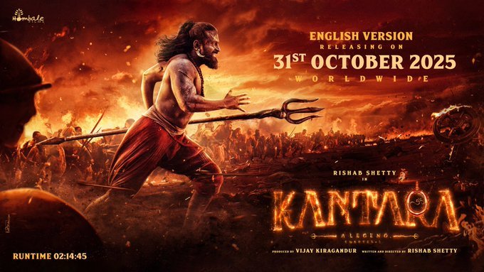Rishabh Shetty’s Kantara Chapter One to Release in English, Continuing Its Pan-India Success