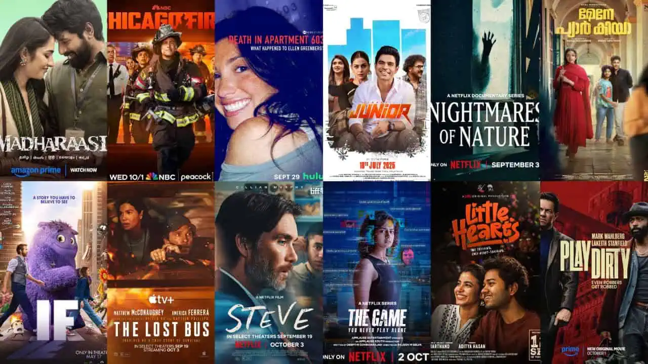OTT Releases This Week: Prime Video, Netflix, Jio Hotstar, ZEE5, Sun NXT, Apple TV+ Updates