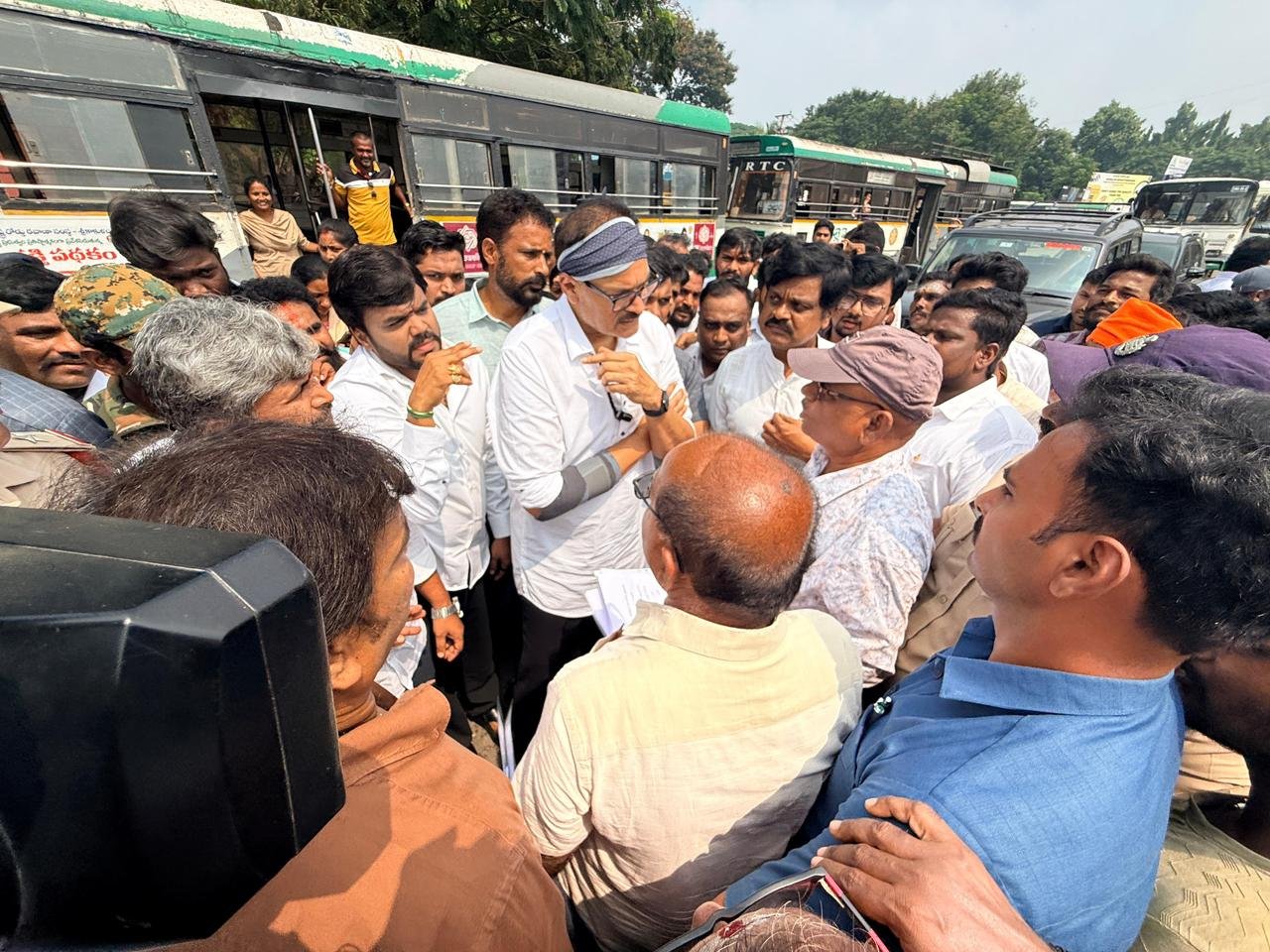 MLC Nagababu Inspects Srikakulam RTC Bus Stand Development Works