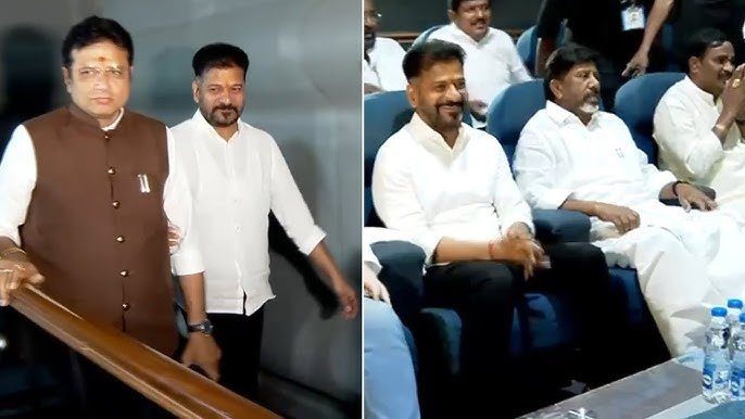 CM Revanth Reddy Attends Special Screening of Phule Movie at Prasad Labs
