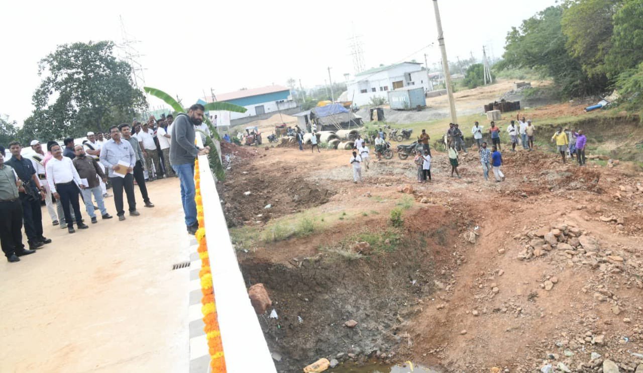 Deputy CM Pawan Kalyan Inspects Newly Constructed Bridge at Gollaprolu Housing Colony