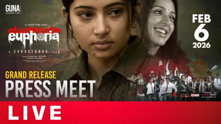 Gunasekhar & Bhumika’s Euphoria Grand Release Press Meet LIVE Updates, Highlights & Movie Buzz