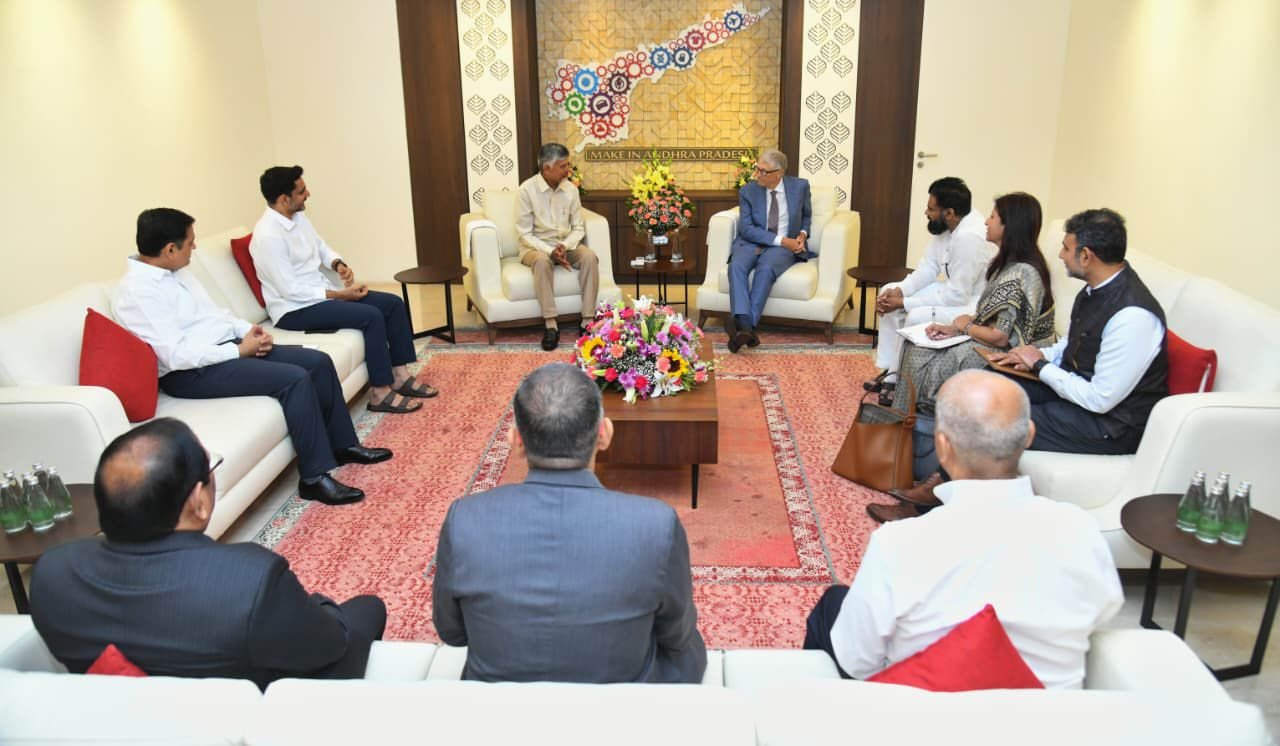Bill Gates Visits Andhra Pradesh, Reviews RTGS Governance and Agri-Tech Initiatives with CM Chandrababu Naidu