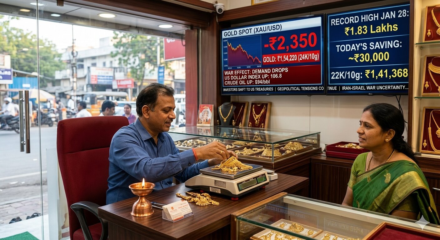 వార్‌ ఎఫెక్ట్ః  దిగొస్తున్న పుత్తడి 