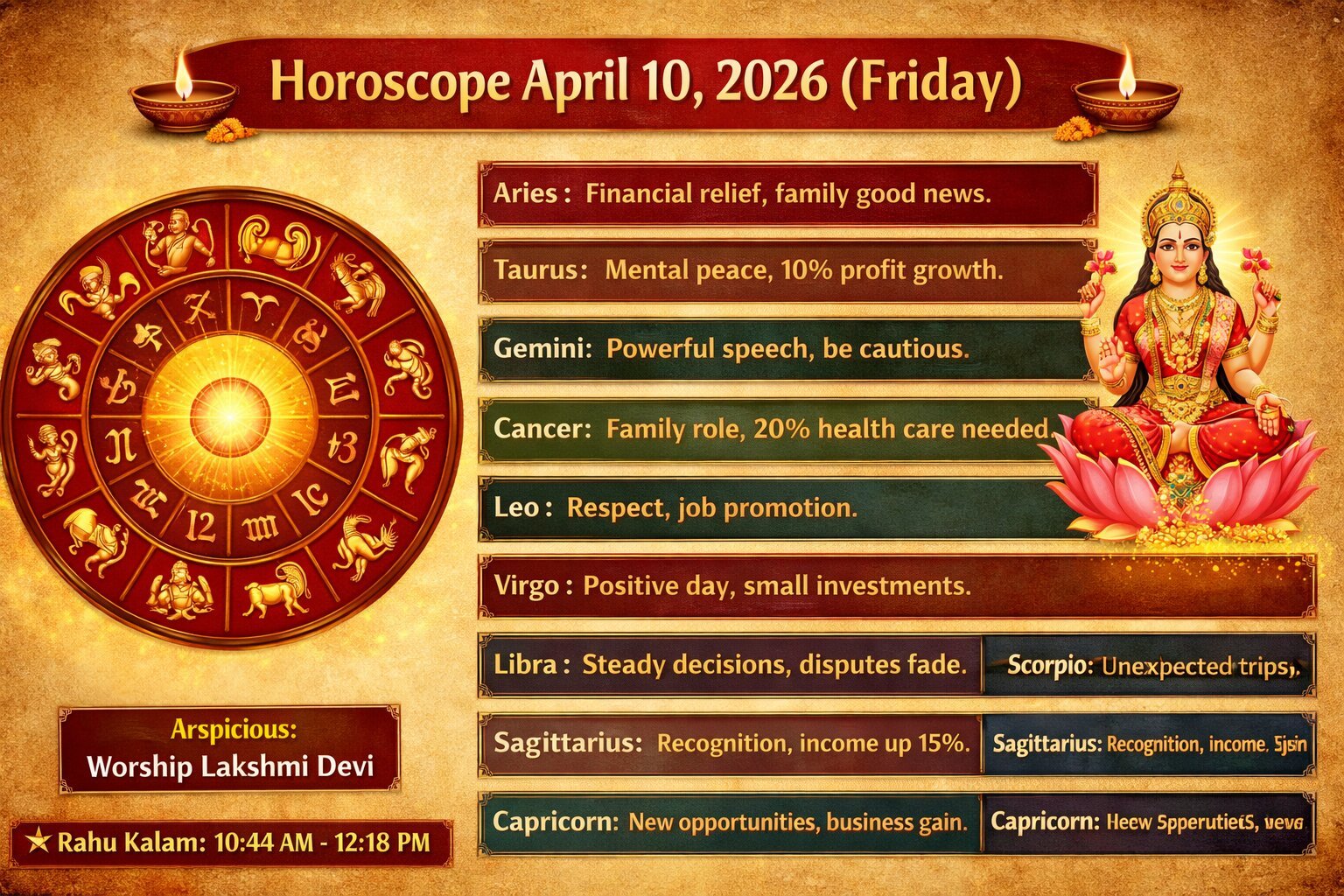Horoscope April 10 2026