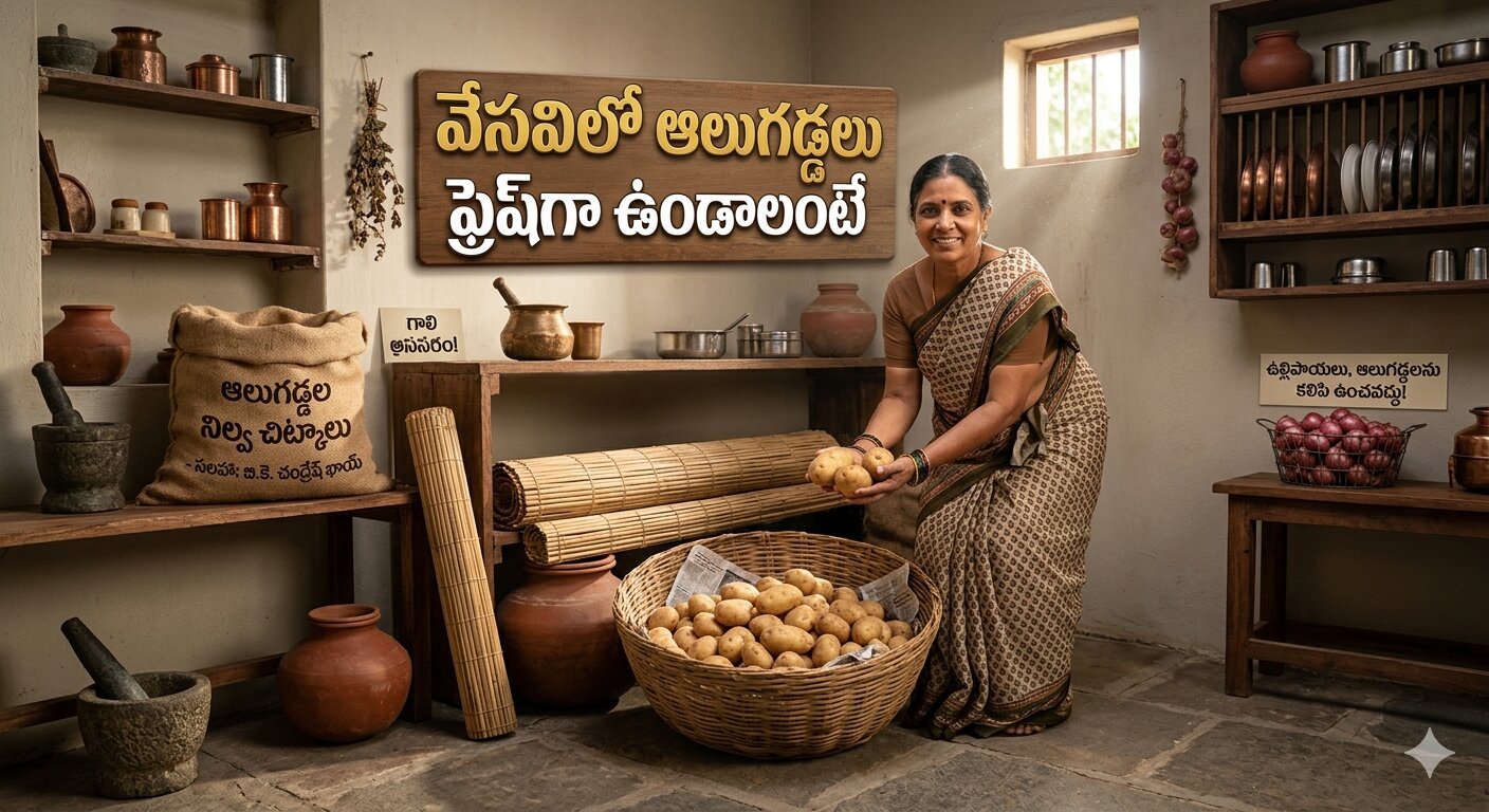 How to store potatoes in summer Telugu