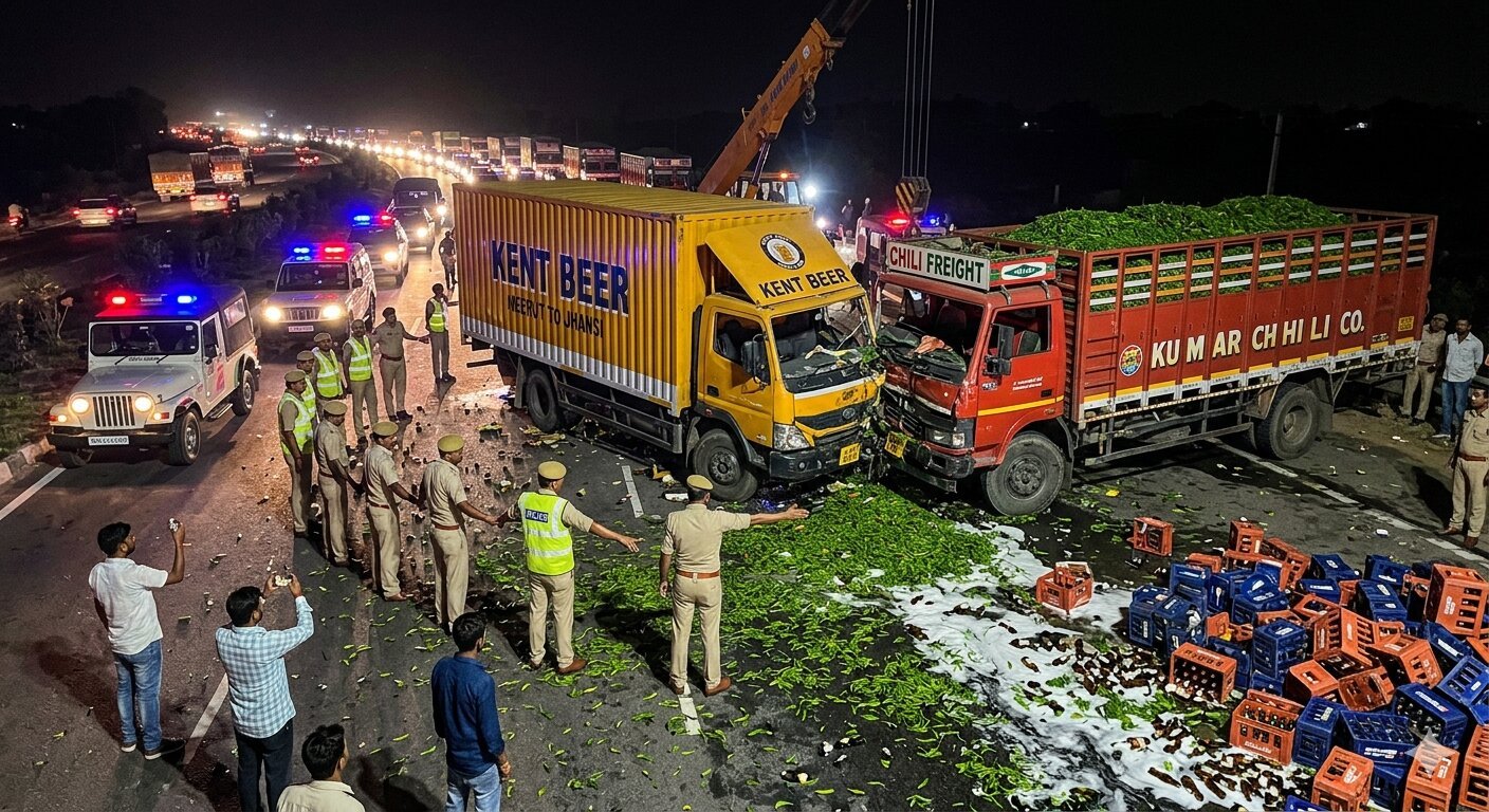 Jhansi Beer Container Accident