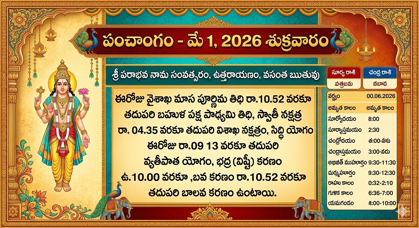 పంచాంగం – మే 1, 2026 శుక్రవారం